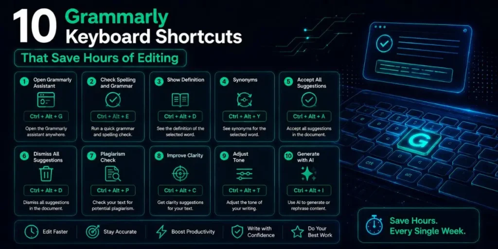 10 Grammarly Keyboard Shortcuts That Save Hours of Editing