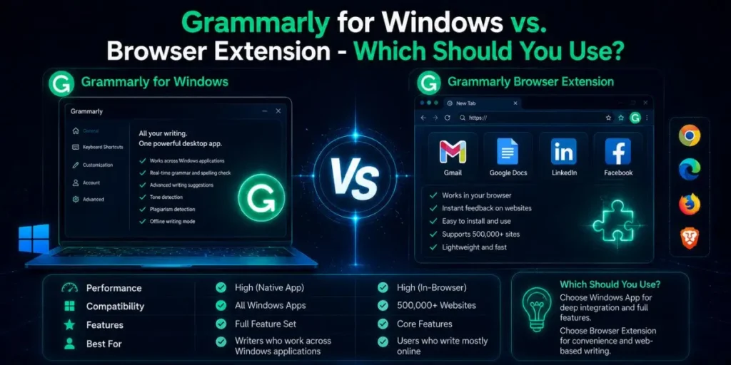 Grammarly for Windows vs. Browser Extension - Which Should You Use?