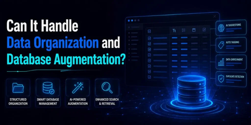 Can It Handle Data Organization and Database Augmentation?