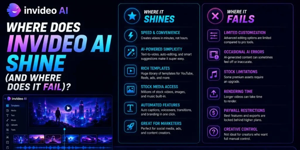Where does InVideo AI shine and where does it fail?