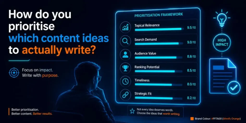 How do you prioritise which content ideas to actually write?