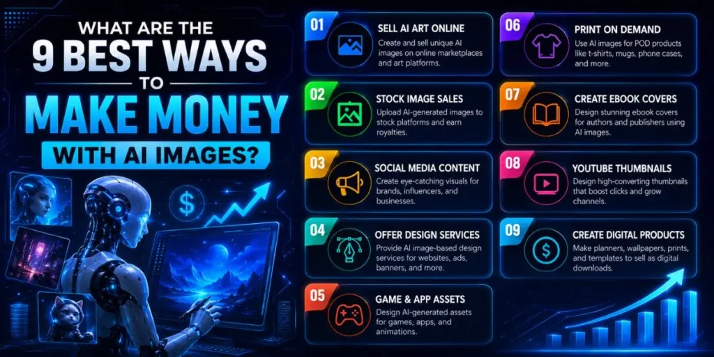WHAT ARE THE 9 BEST WAYS TO MAKE MONEY WITH AI IMAGES