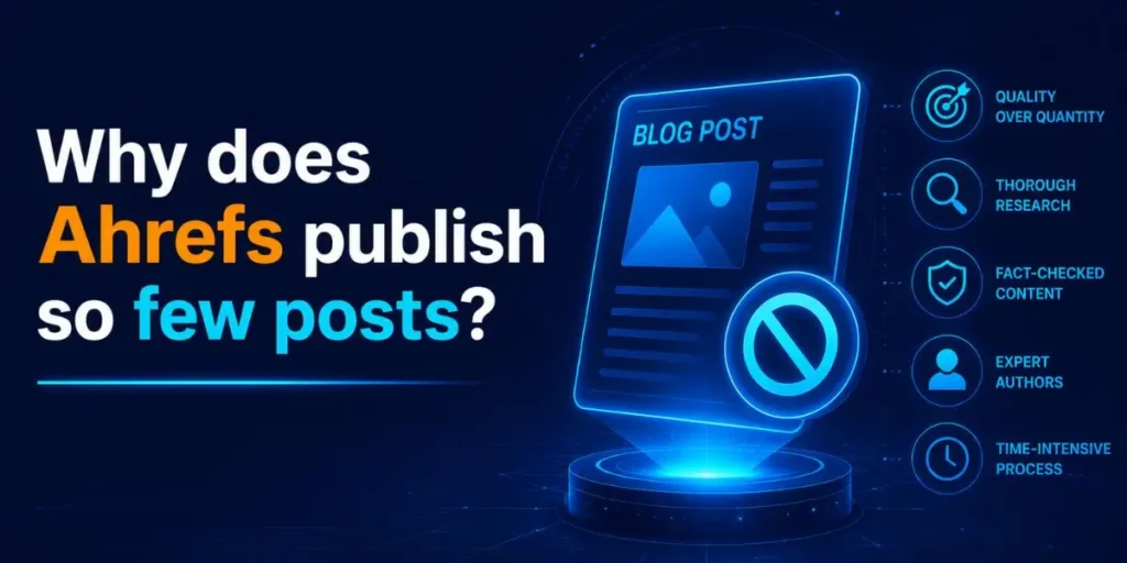 Why does Ahrefs publish so few posts?
